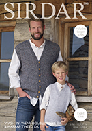 Sirdar 7981 Boys' and Men's Knitted Waistcoat/Vest and Tank in Sirdar Harrap Tweed DK (#3 Weight Yarn)